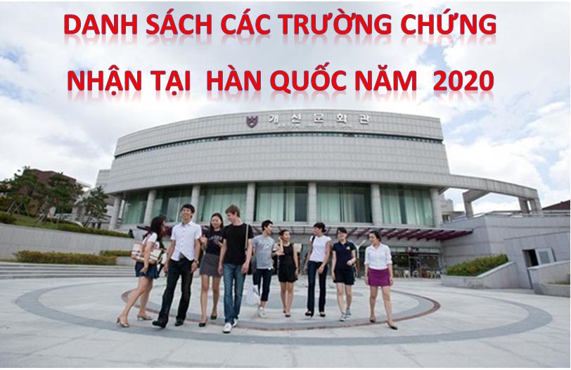 Những trường chứng nhận Hàn Quốc năm 2020-2021